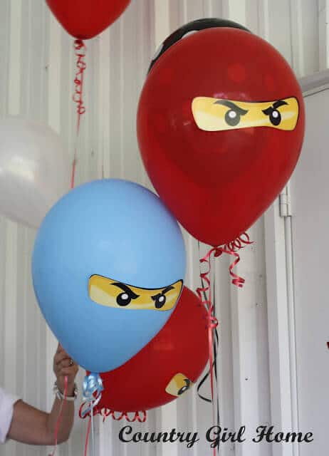 These Lego Ninjago balloons are simple but effective party decorations.