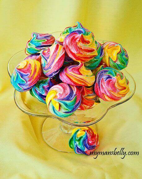 Easy Rainbow Meringue Cookies