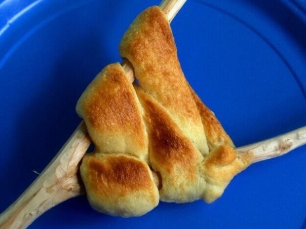 Chocolate-centered campfire crescent rolls. Yum!