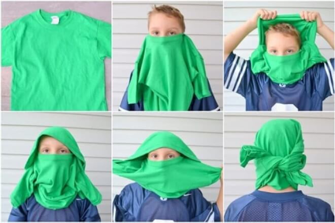 Learn how to make a Lego Ninjago Mask out of a t-shirt!