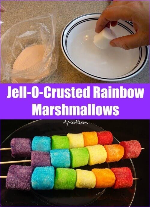 Jell-O Crusted Rainbow Marshmallows