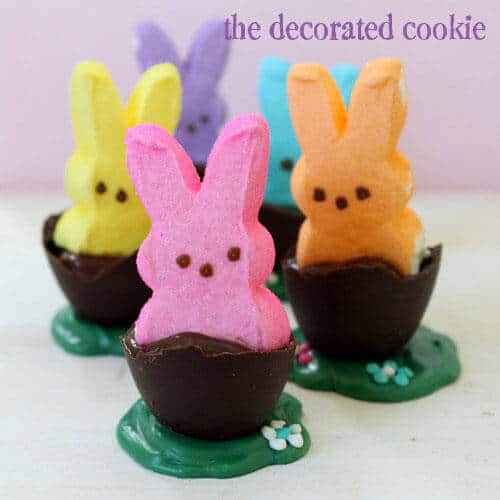 PEEPS bunnies in Chocolate Easter Eggs