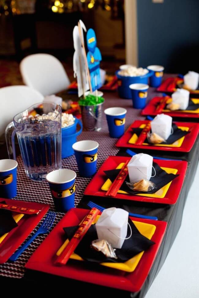 These clever Ninjago party place settings make for wonderful table decorations.