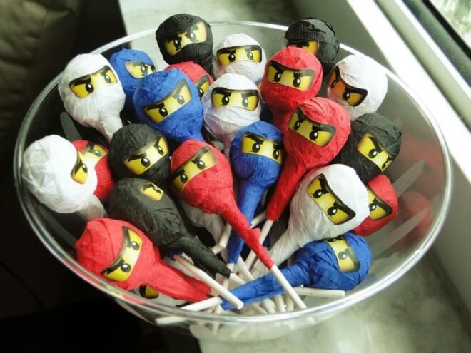 These cute Ninjago Lollipops are easy to create and sure to impress guests.