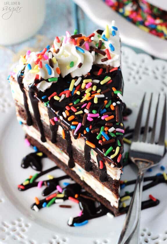 Cake Batter Fudge Brownie Ice Cream Cake