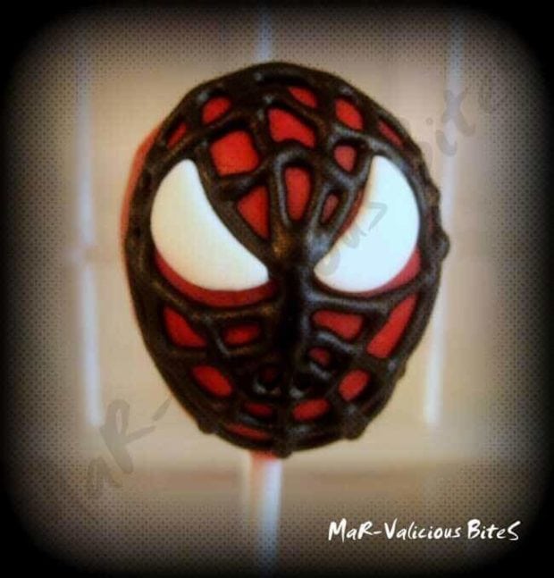 Delicious Spiderman cake pops are cute and tasty
