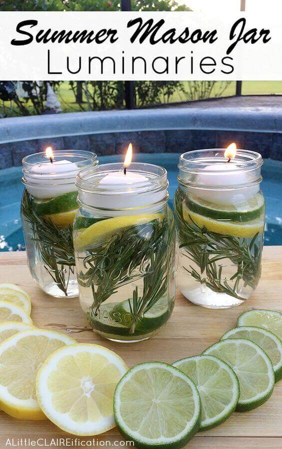 These DIY summer Mason jar luminaries are perfect for long summer evenings.