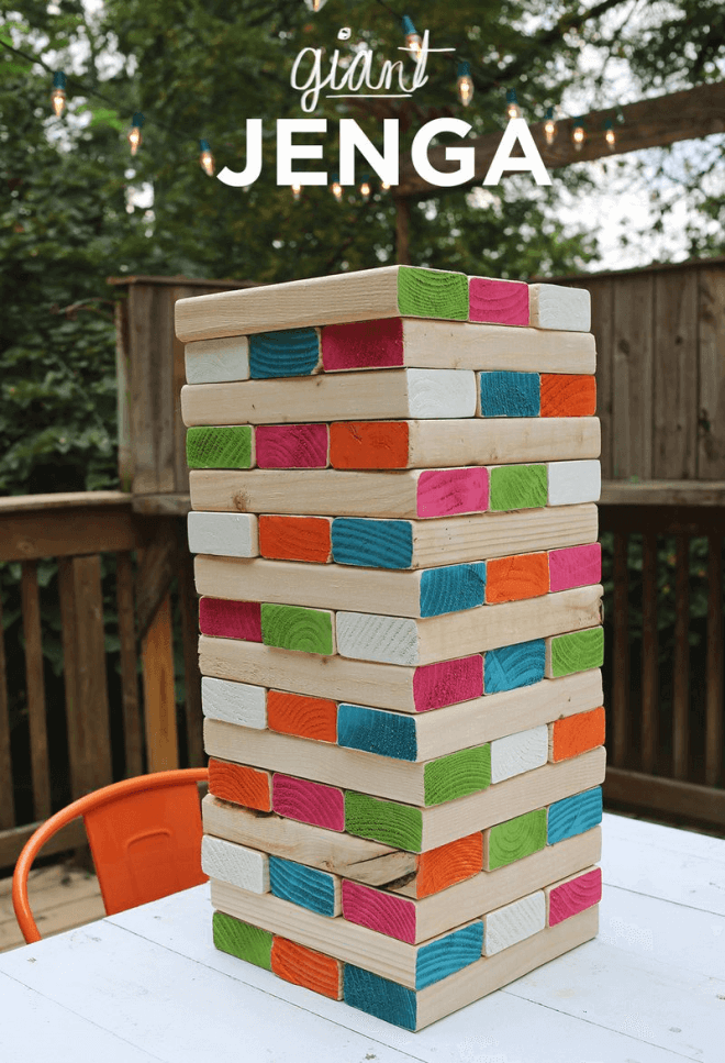 Giant Jenga is a great outdoor summer game for everyone.