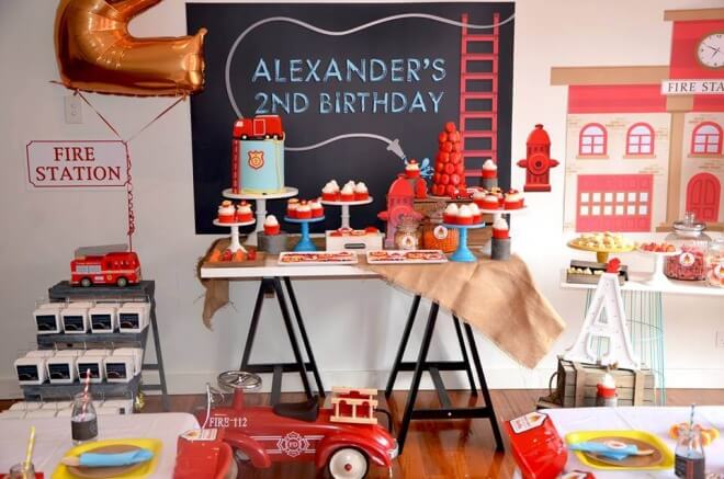 Boy's Firetruck Birthday Party Theme