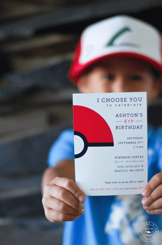 Modern Pokemon Party Invitation