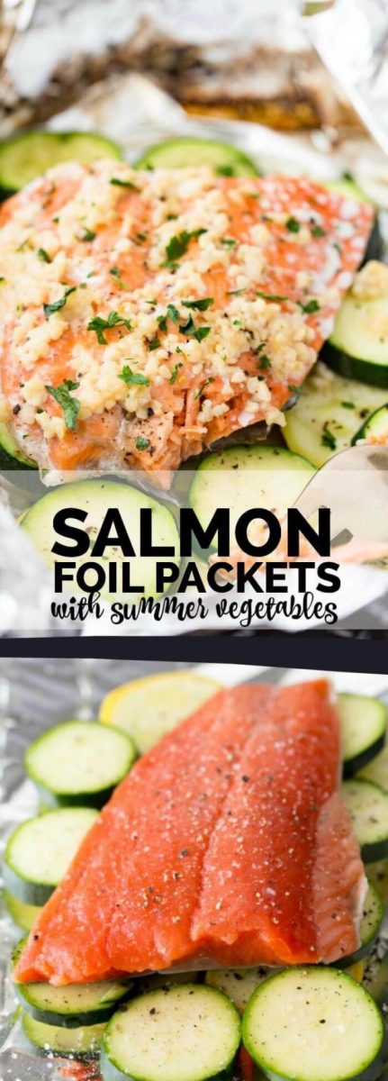 Salmon Foil Packets with Summer Vegetables (Grilled or Baked ...