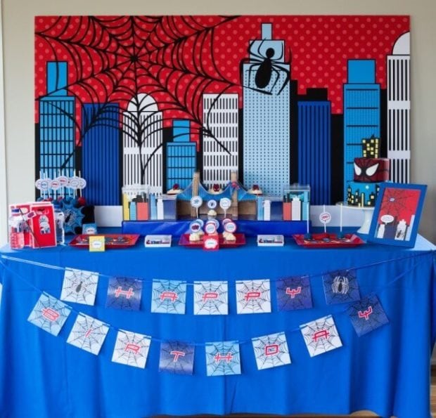 Spiderman Themed Dessert Table