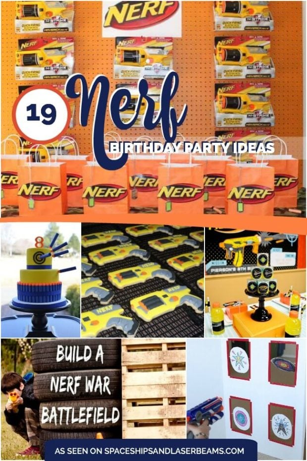 NERF Happy Birthday Bullseye NERF Logo Edible Cake Topper Image