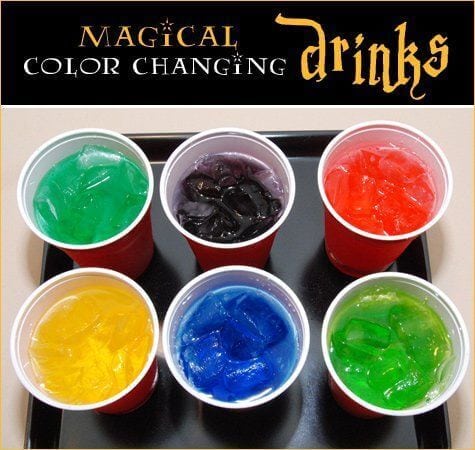 Guests at your Harry Potter party will love these magical color-changing drinks!