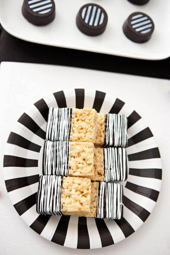 Black and White Rice Krispie treats