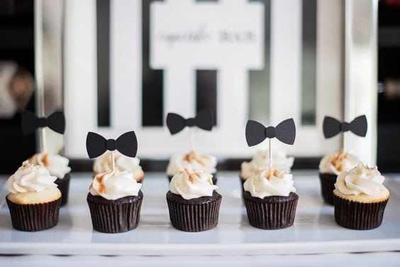 Black and White Baby Shower Cupcakes