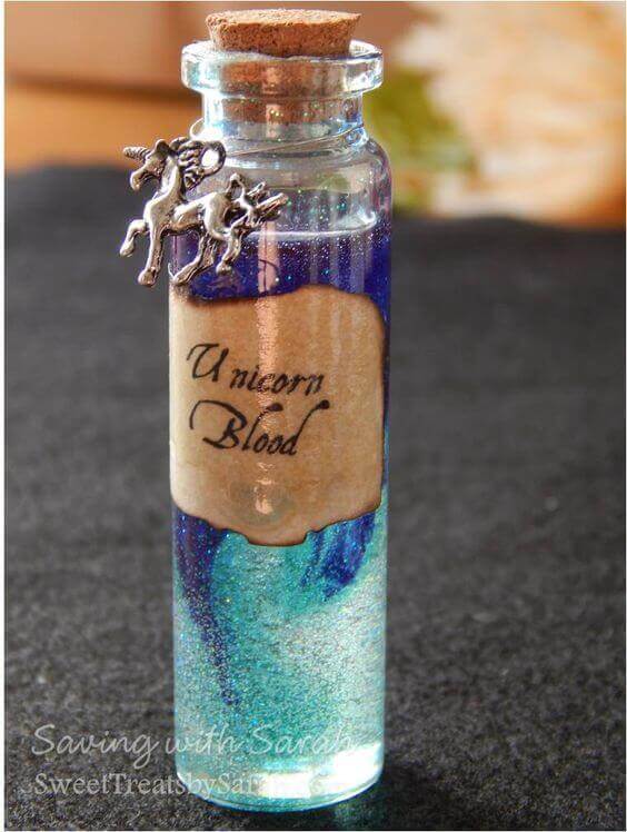 This DIY Harry Potter Unicorn Blood Party Favor will have your guests wishing they could return to the party at Hogwarts.