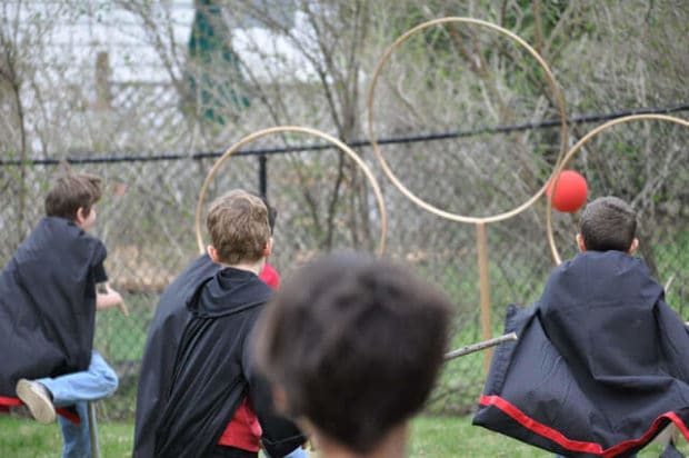 Set up a quidditch pitch in your garden - perfect for summer Harry Potter parties