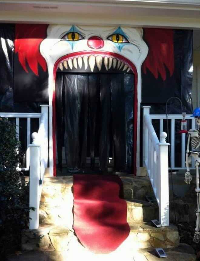 Creepy Clown Halloween Door Decorations