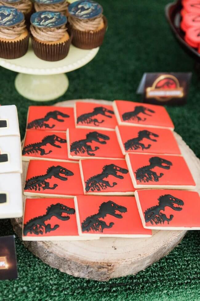 Boys Jurassic Park Party Cookies