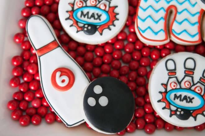 Boys Bowling Themed Birthday Party Food Cookie Ideas
