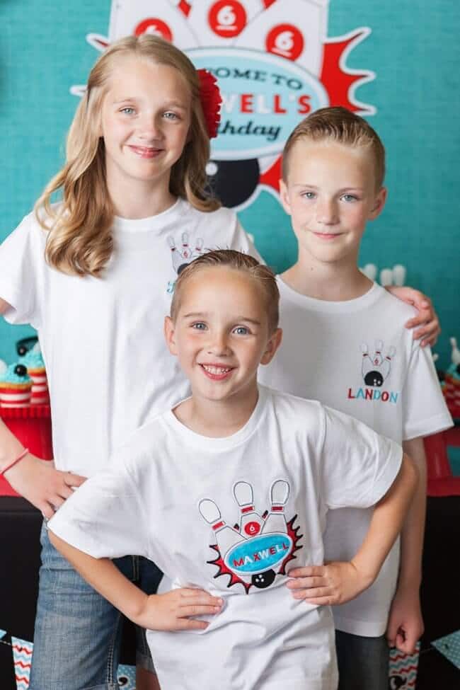 Boys Bowling Themed Birthday Party Food Party shirt ideas