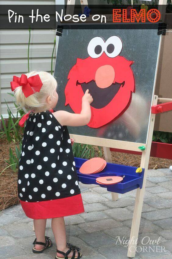 Pin the nose on elmo game