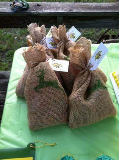 DIY Burlap John Deere Favor Bags