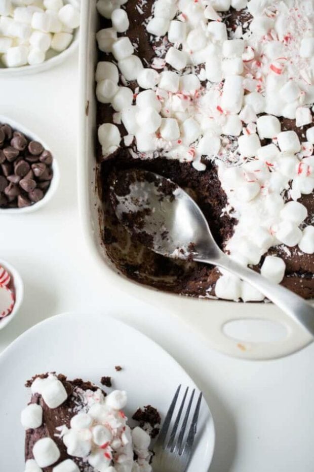 Peppermint Hot Chocolate Dump Cake Spaceships and Laser Beams