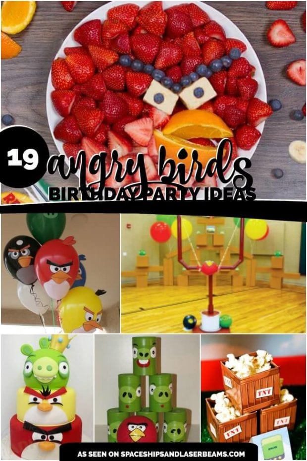 A bunch of different types of food, with Party and Birthday