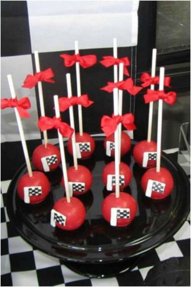 Race Car Party Checkered Flag Cake Pops