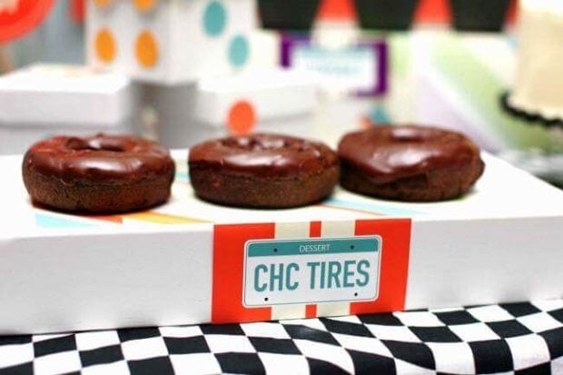 Vintage Race Car Birthday Party Chocolate Tires