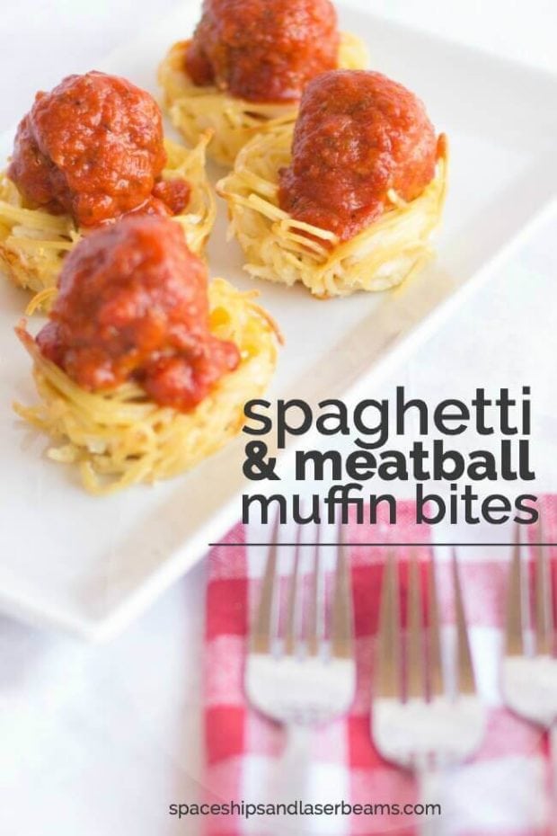 Spaghetti & Meatball Muffin Bites