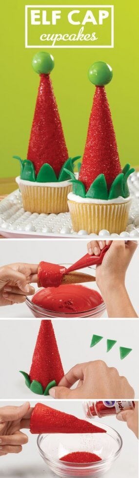 Elf Hat Cupcakes