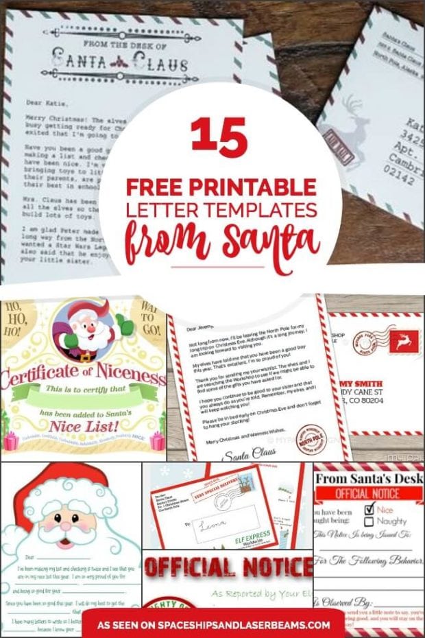 15 Free Printable Letters From Santa Templates - Spaceships and Laser Beams