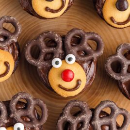close up shot of Reindeer Cupcakes