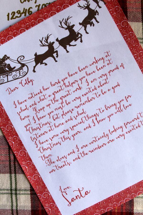 Free Printable Letters From Santa To Child