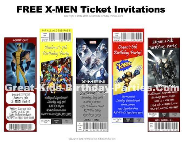 These XMen Ticket Invitations will get your guests excited for the party in advance