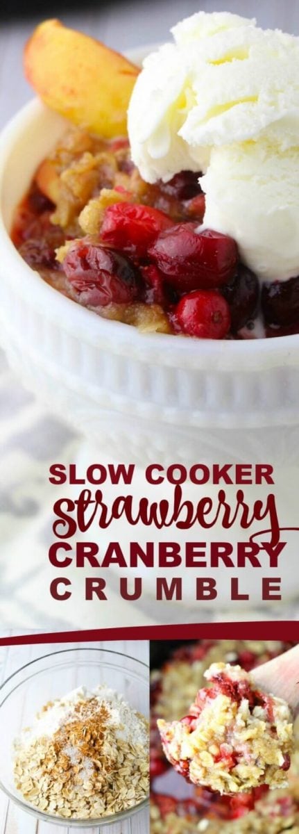 Strawberry Cranberry Crockpot Crumble
