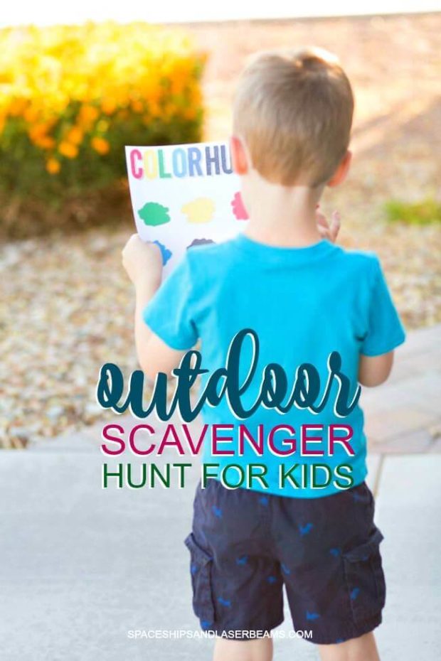 Outdoor Scavenger Hunt for Kids - Spaceships and Laser Beams