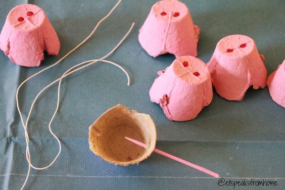 Egg Carton Peppa Pig Noses