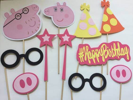 Peppa Pig Photo Booth Props