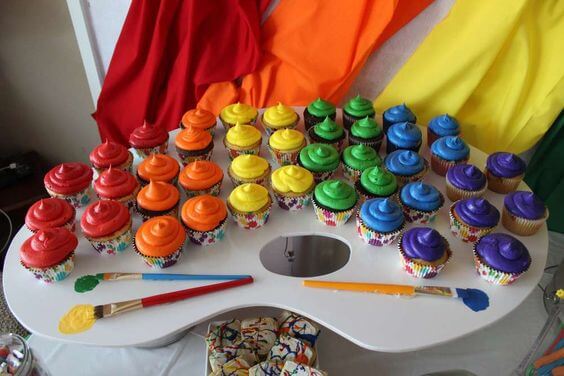 Rainbow Cupcakes Display