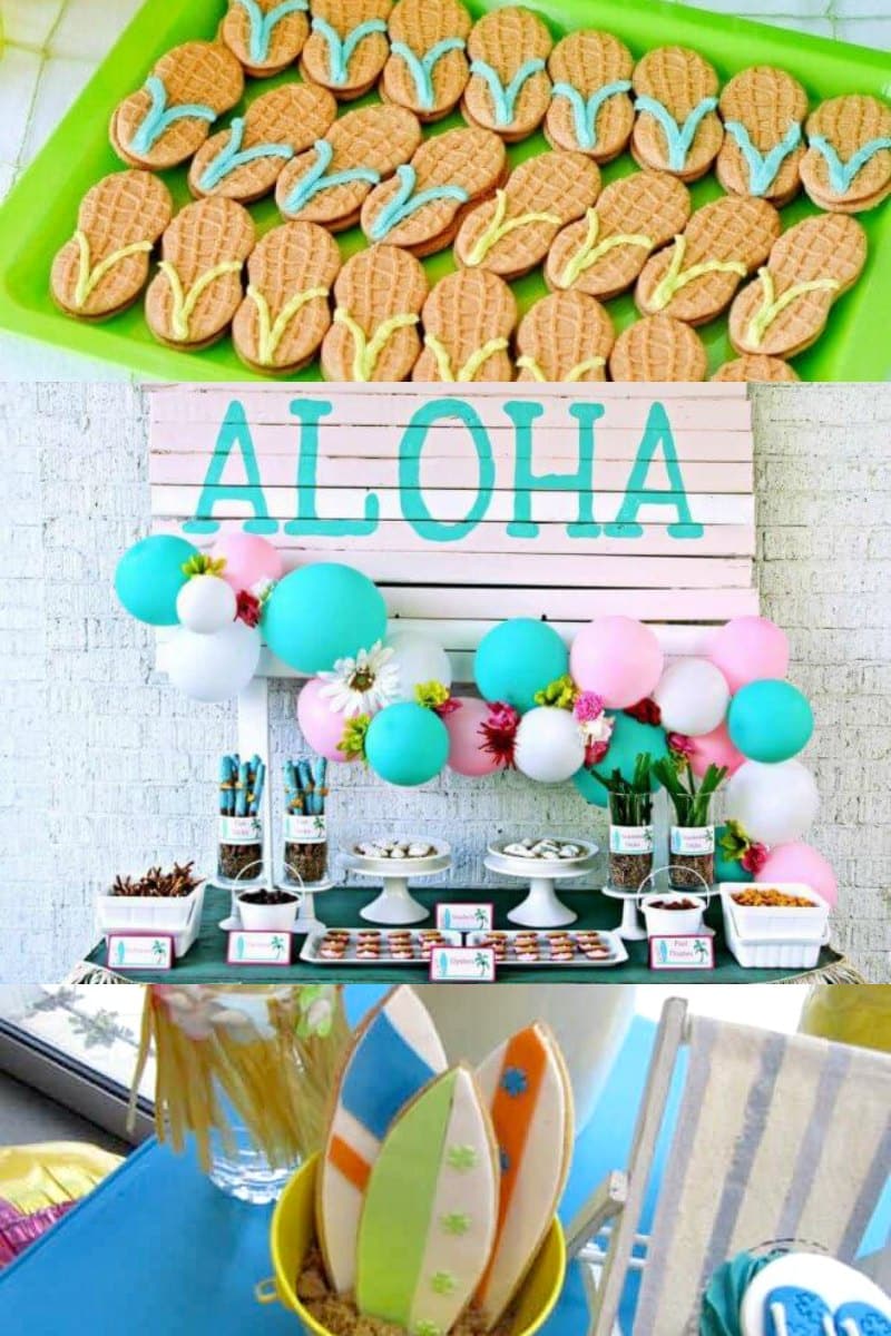 hawaiian pool party decorations