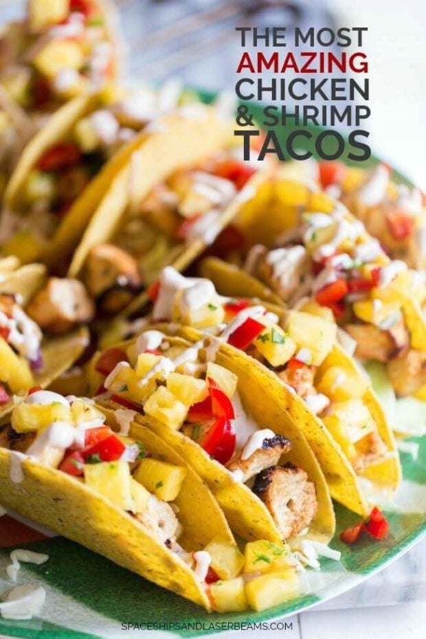 The Most Amazing Chicken and Shrimp Tacos