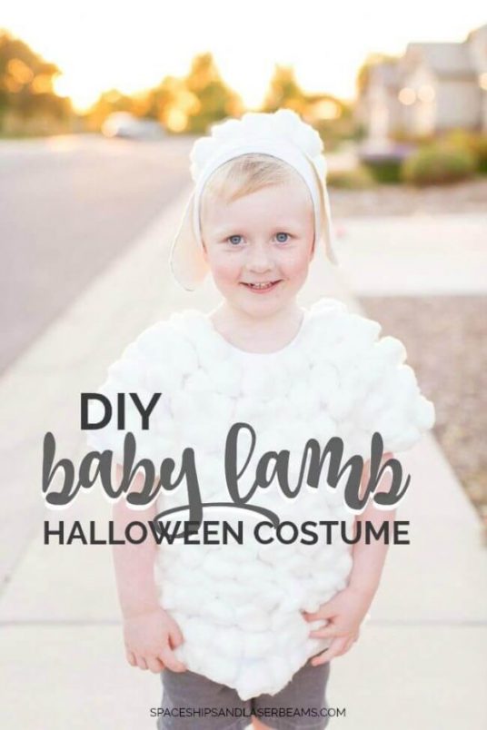 DIY Baby Lamb Halloween Costume - Spaceships and Laser Beams