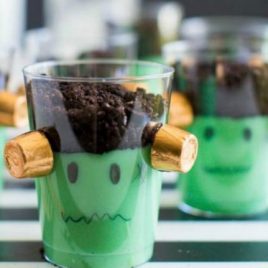 Cute Halloween Party Food Ideas for Kids - Like these Awesome Frankenstein Cups