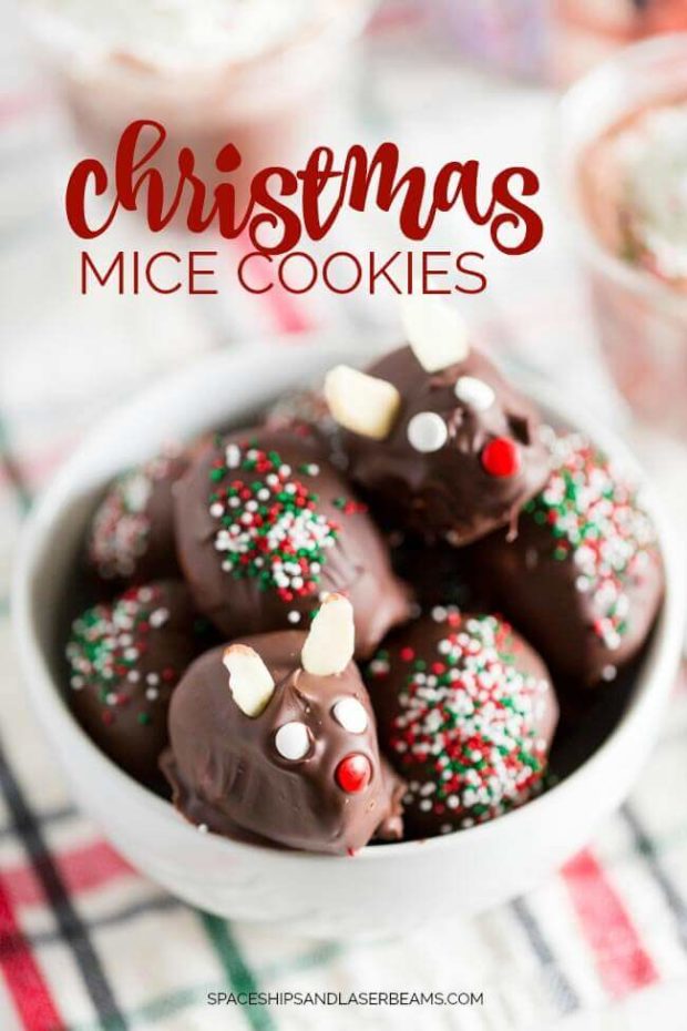 Christmas Mice Cookies + Candy Cane Hot Cocoa - Spaceships and Laser Beams