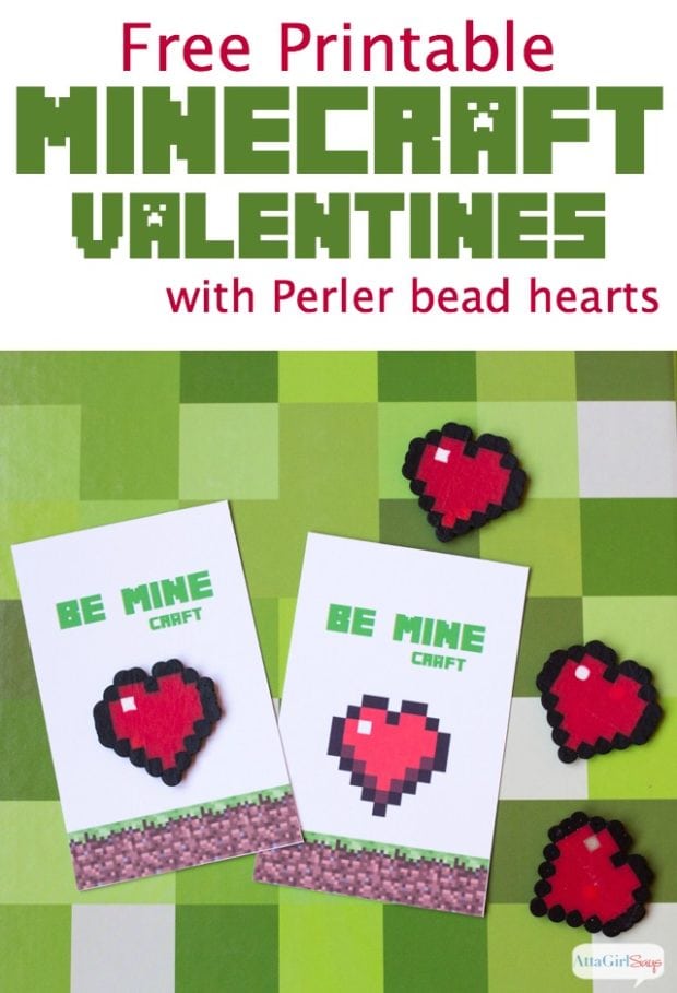 minecraft valentines day cards