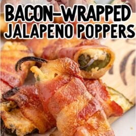 close up shot of Bacon-Wrapped Jalapeño Poppers